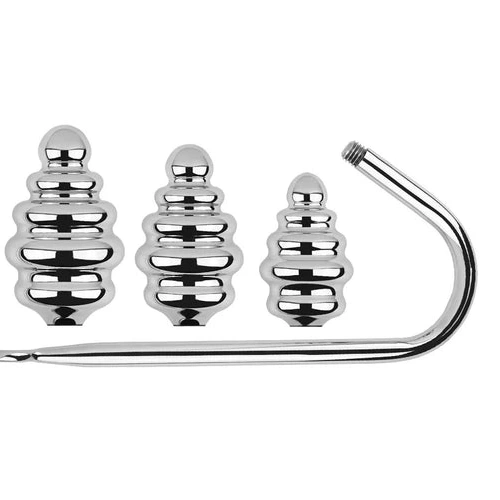Anal Hooks GreatBenefit 8826 Hook Set Anal Ribbed Screw-in 0125